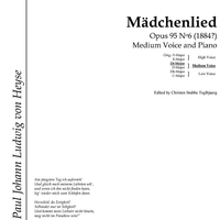 Mädchenlied Op.95 No. 6