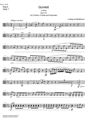 String Quintet c minor Op.104 - Viola 1