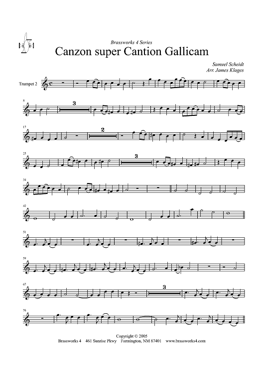Canzon super Cantion Gallicam - Trumpet 2
