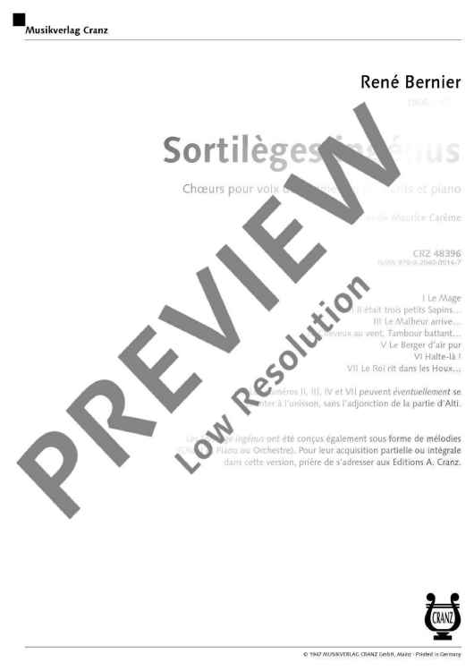 Sortilèges Ingénus - Score