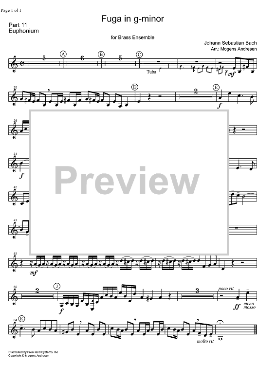 Fugue g minor BWV 578 - Euphonium