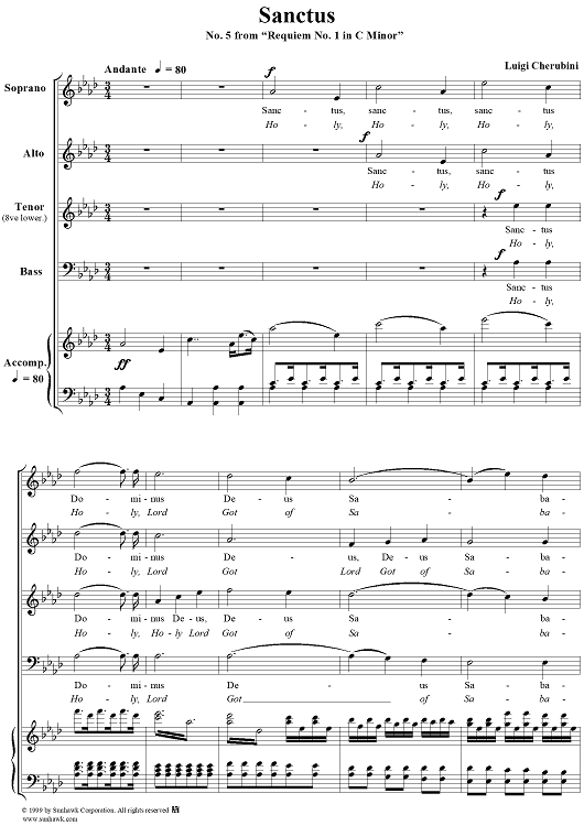 Sanctus - No. 5 from "Requiem No. 1 in C minor"