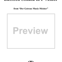 Bassoon Sonata in F Minor, from "Der Getreue Music-Meister"