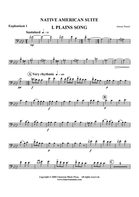 Native American Suite - Euphonium 1 BC/TC