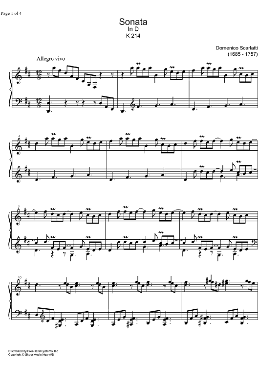 Sonata D Major K214
