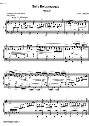 Minuet from Suite Bergamasque - Piano