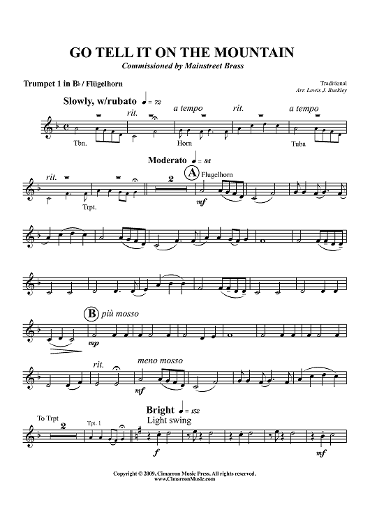 Go Tell It On The Mountain - Trumpet 1 in B-flat