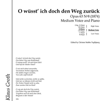 O wüsst' ich doch den Weg zurück Op.63 No. 8