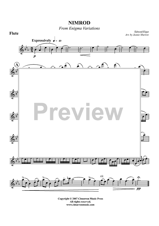 Nimrod from "Enigma Variations" - Flute