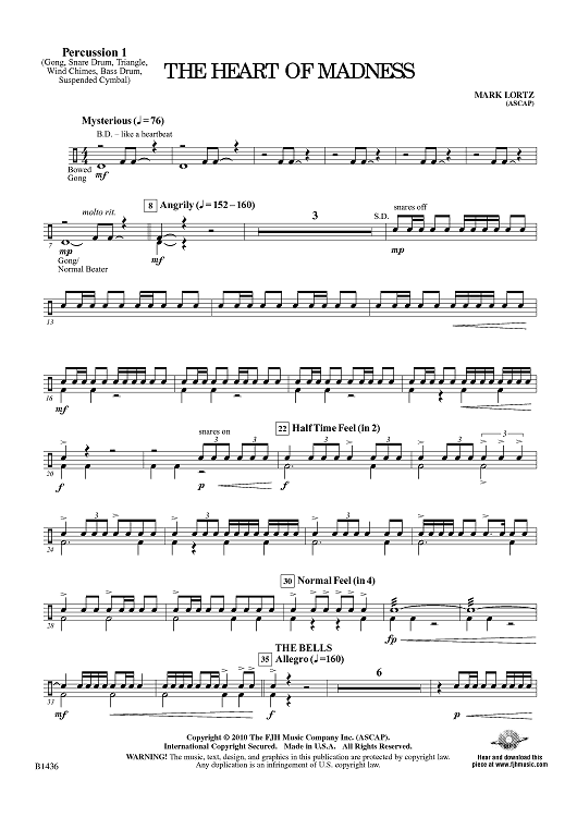 The Heart of Madness - Percussion 1