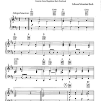 March in D Major - from the Anna Magdalene Bach Notebook - Keyboard or Guitar