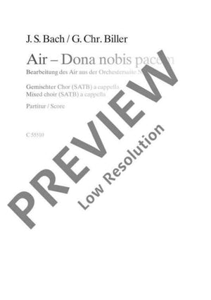 Air - Dona nobis pacem - Choral Score