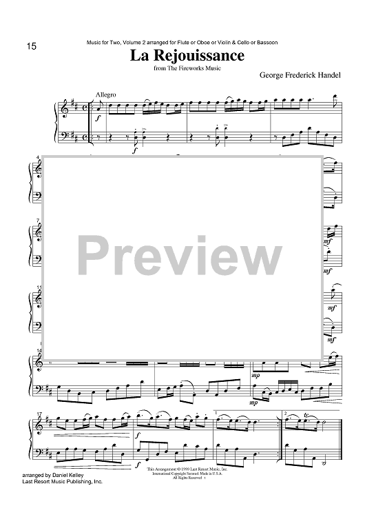 La Rejouissance - from The Fireworks Music