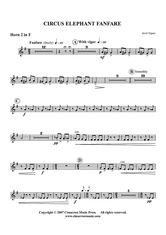 Circus Elephant Fanfare - Horn 2 in F