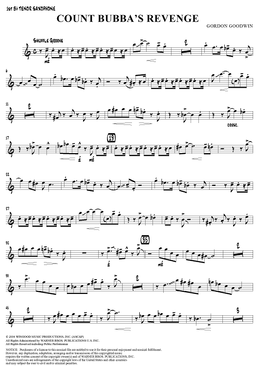 Count Bubba's Revenge - B-flat Tenor Saxophone 1