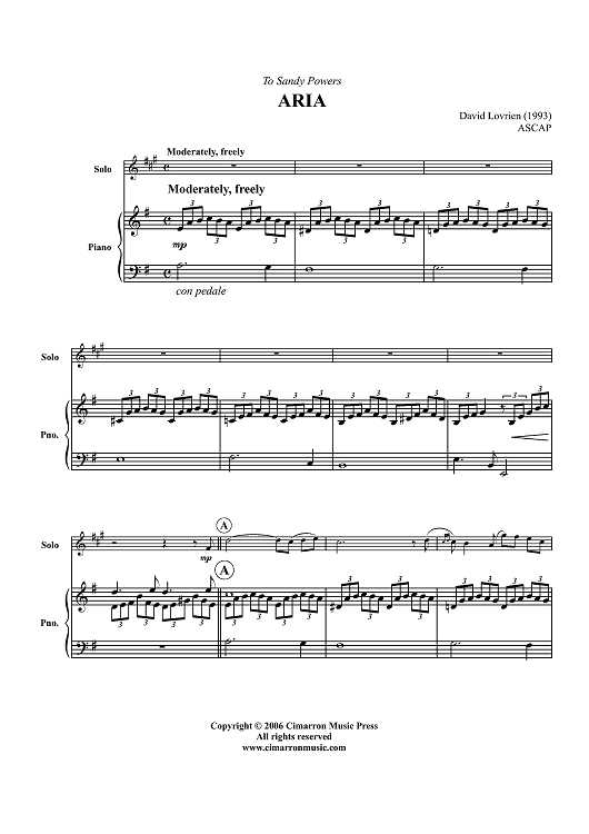 Aria - Piano Score
