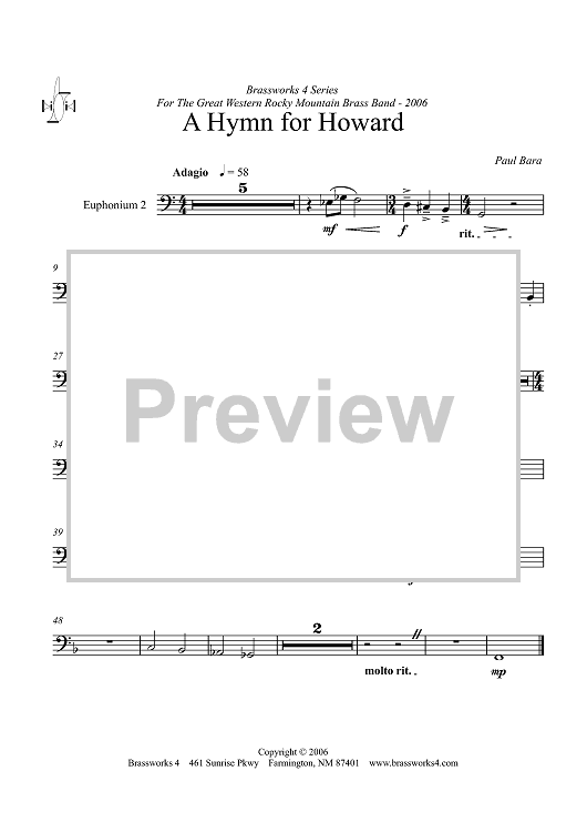 A Hymn for Howard - Euphonium 2