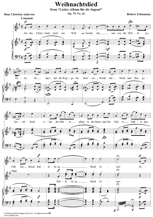 Weihnachtslied, No. 16, Op. 79