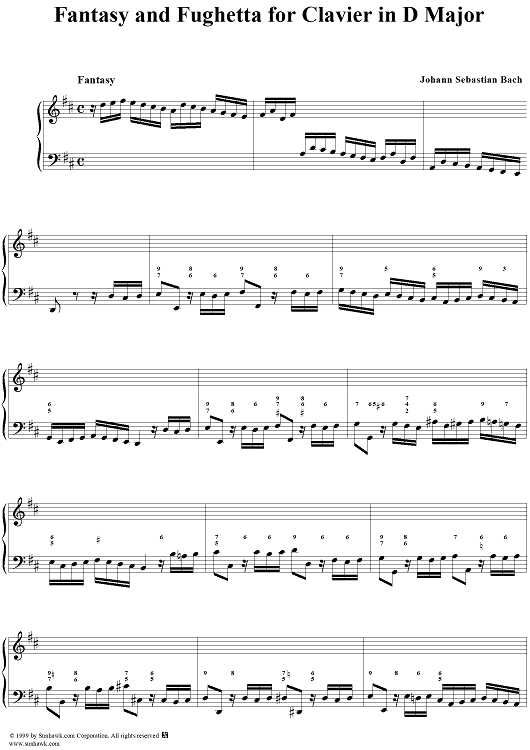 Fantasy and Fughetta in D Major, BWV908