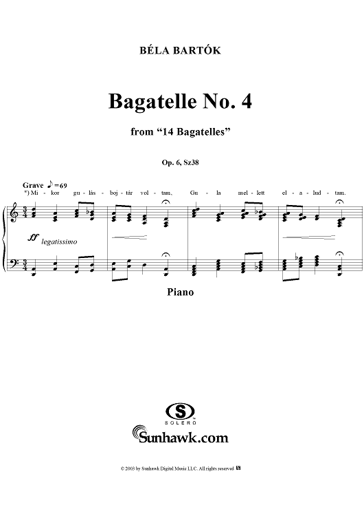 Bagatelle No. 4 "Grave"