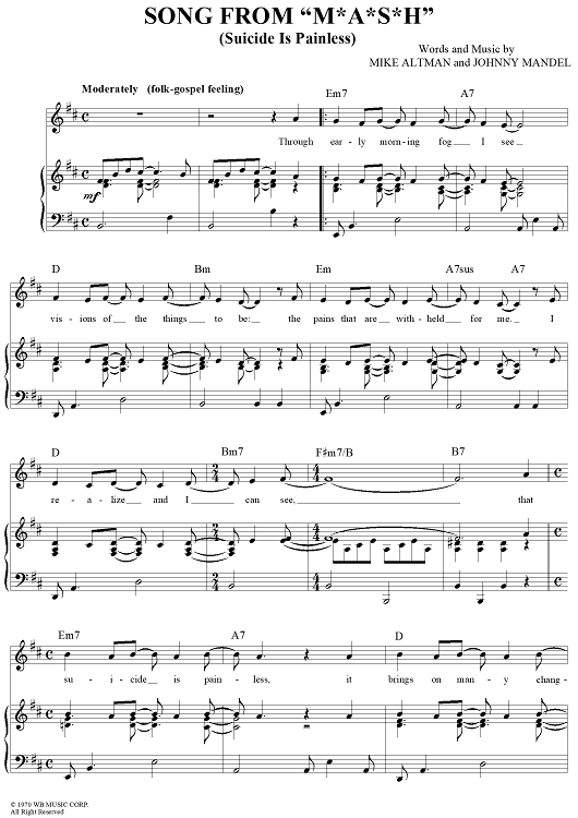 Song from M*A*S*H (Suicide Is Painless)