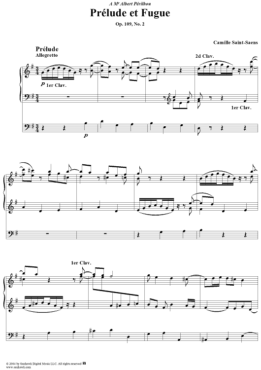 Prélude et Fugue in G Major, No. 2 from "Trois préludes et fugues", Op. 109