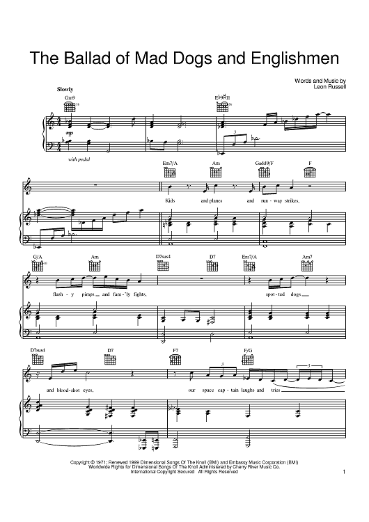 The Ballad Of Mad Dogs And Englishmen