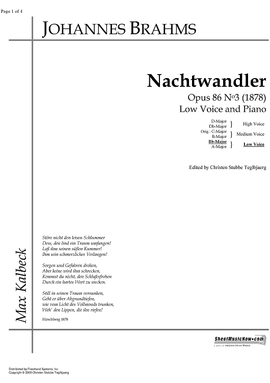 Nachtwandler Op.86 No. 3