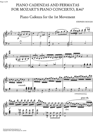 Cadenzas and Fermatas Concerto No.21 C Major KV467