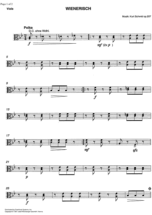Wienerisch Op.207 - Viola