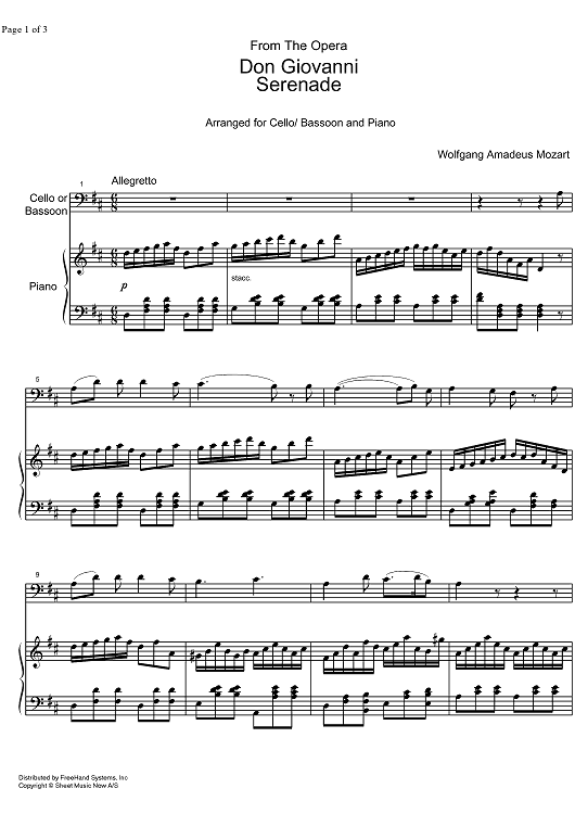 Serenade from Don Giovanni KV527 - Score