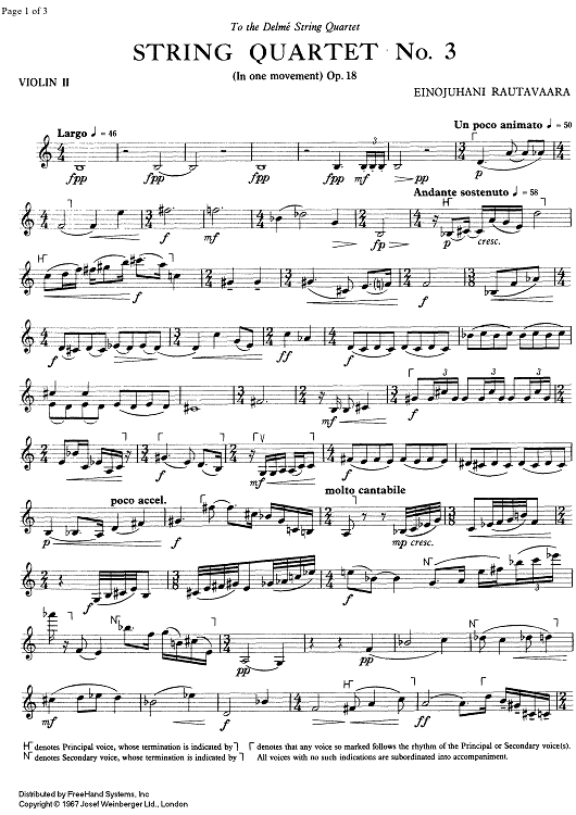 String Quartet No. 3 Op.18 - Violin 2