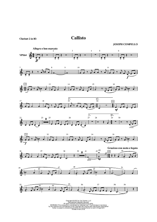 Callisto - Clarinet 2 in B-flat