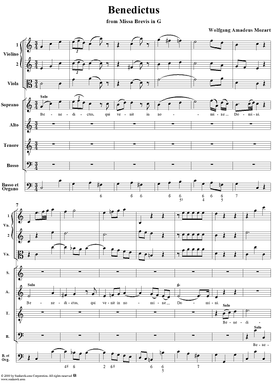 Mass (Missa brevis) No. 1 in G Major, Benedictus