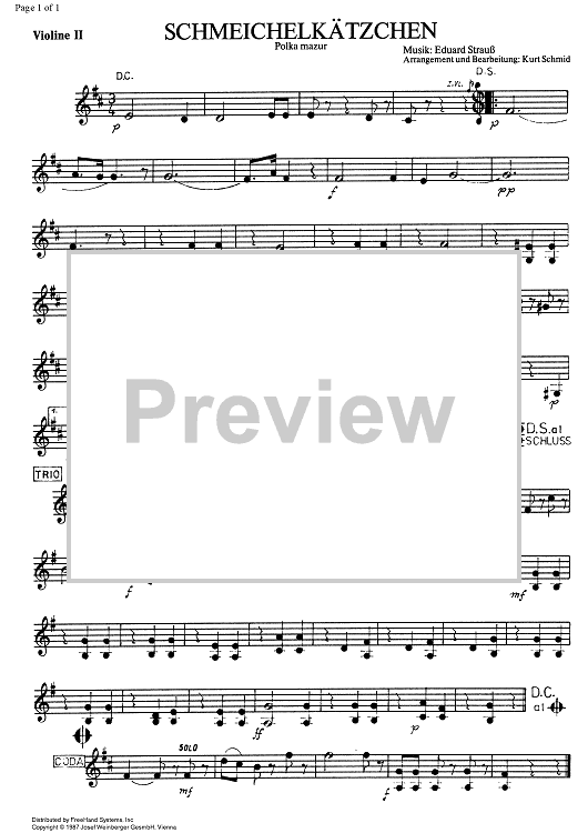 Schmeichelkätschen Op.226 - Violin 2