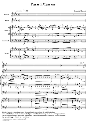 Parasti Mensam, choral/organ/strings