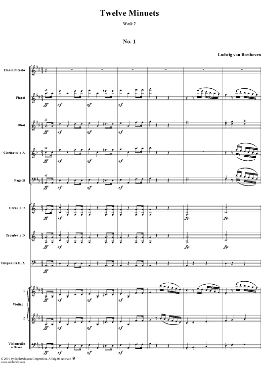 Twelve Minuets, WoO 7 - Full Score