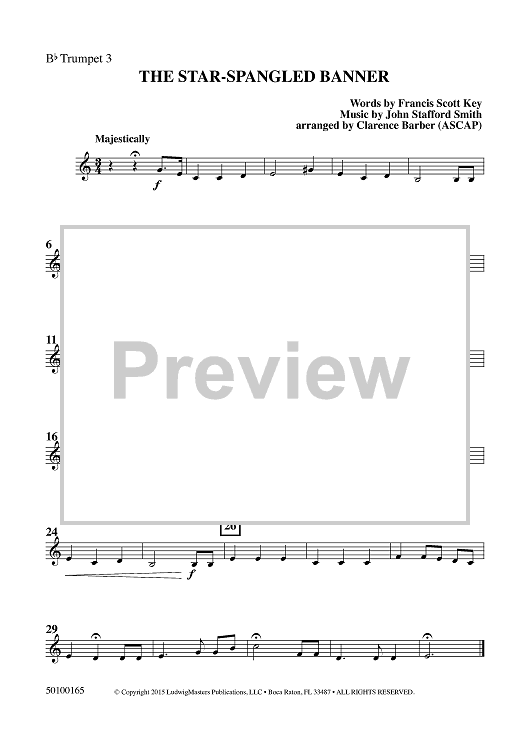 The Star-Spangled Banner - Bb Trumpet 3