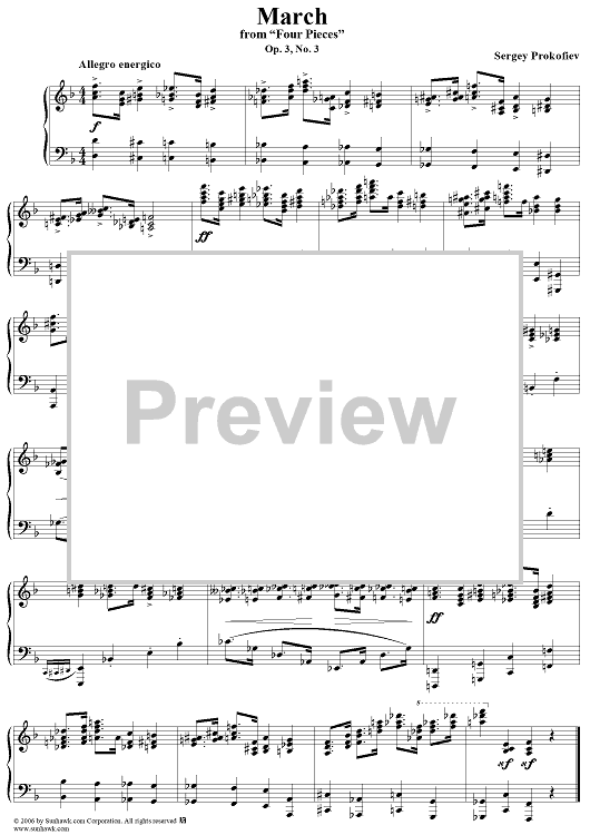 Four Pieces, Op. 3, No. 3, ''March''