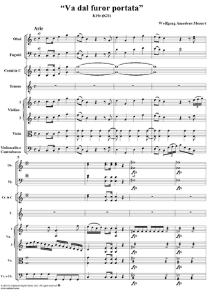 "Va, dal furor portata", aria, K19c (K21) - Full Score