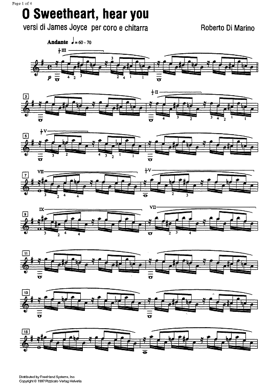 O Sweetheart, hear you - Guitar