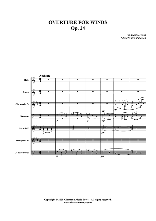 Overture for Winds, Op. 24 - Score