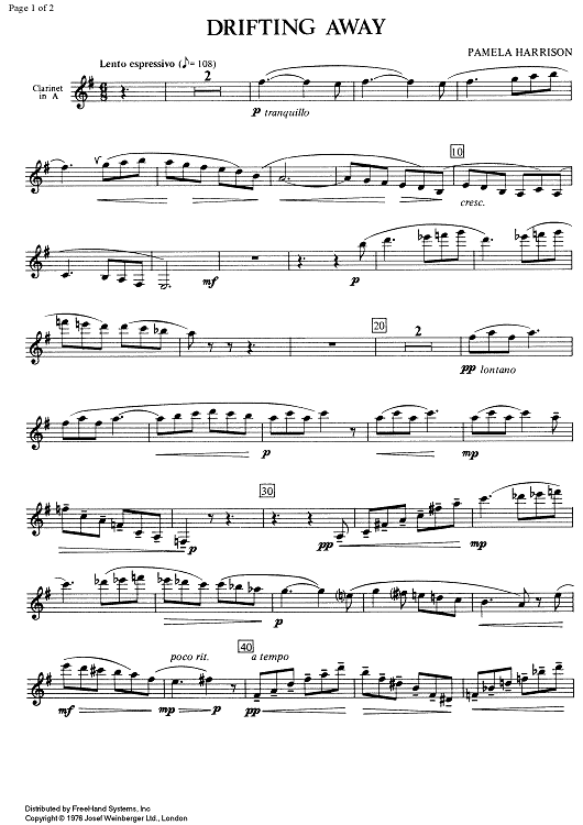 Moderate 1/3 - Drifting Away - Clarinet