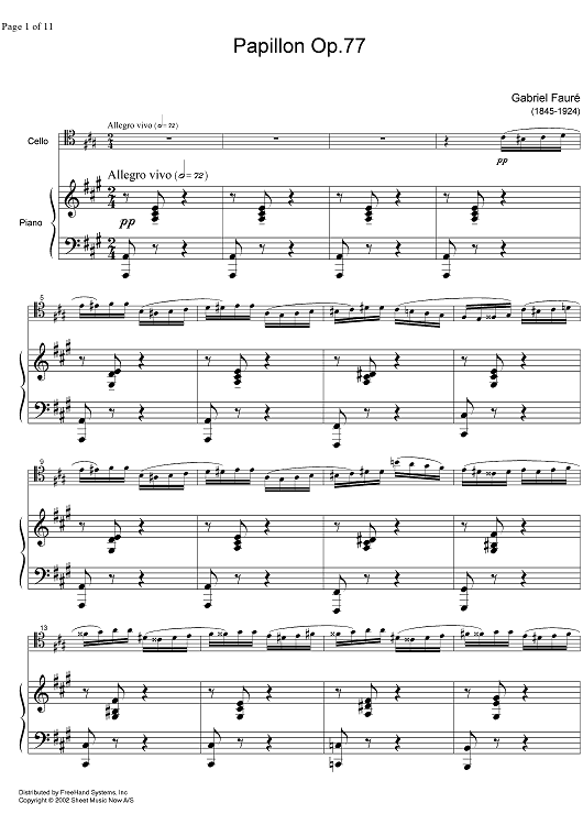 Papillon Op.77 - Score