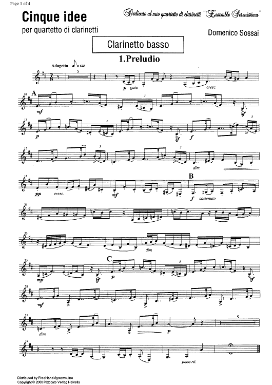 Cinque idee - Bass Clarinet TC