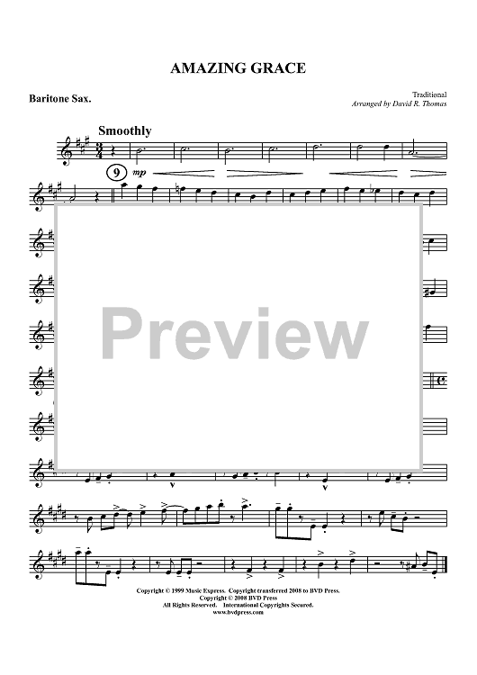Amazing Grace - Baritone Sax