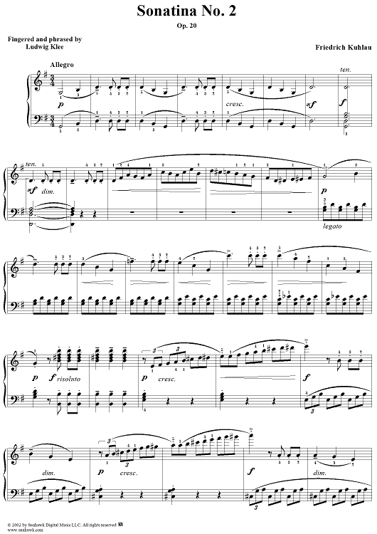 Three Sonatinas, Op. 20, No. 2