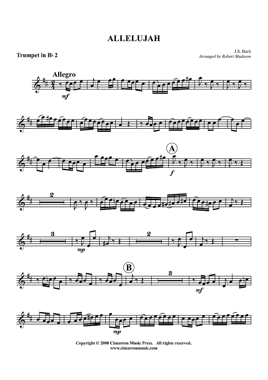 Allelujah - Trumpet 2 in Bb