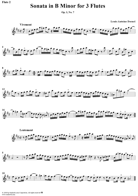 Sonata in B Minor, Op. 3, No. 7 - Flute 2