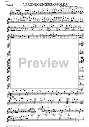 Vergnügungszug, Polka Op.281 - Violin 1